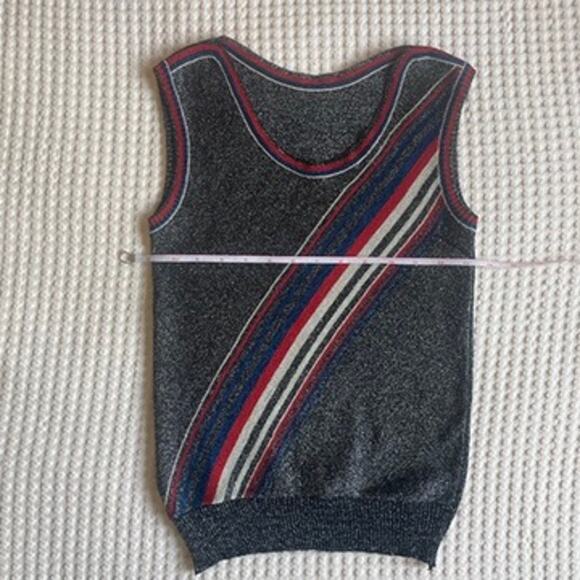 Vintage 1970s/1980s sleeveless knit lurex top XS - Picture 4 of 5